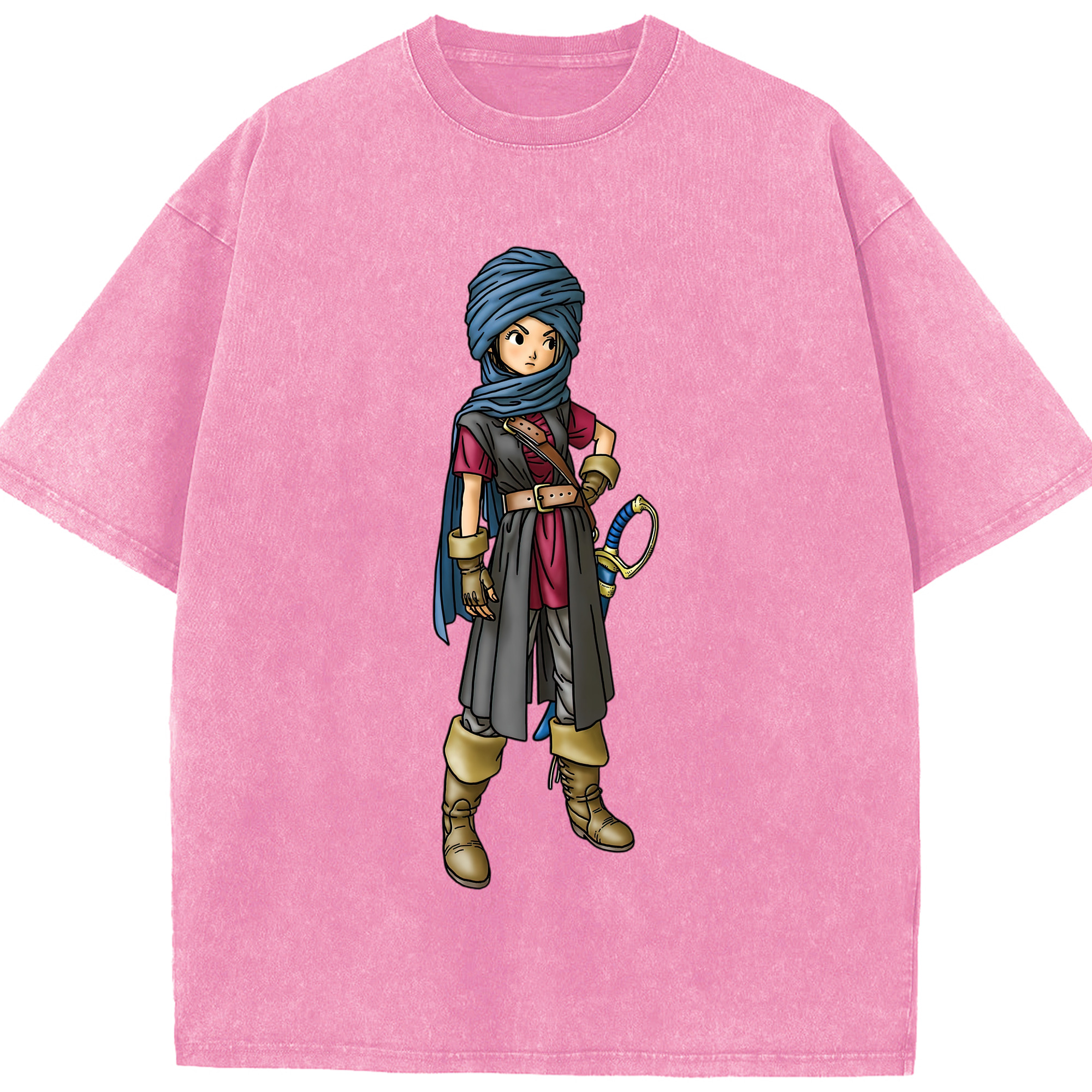 （画像用） ドラゴンクエスト Doragon Kuesuto Dragon Quest 綿100% ヴィンテージ風 半袖Tシャツ（フロントプリント）